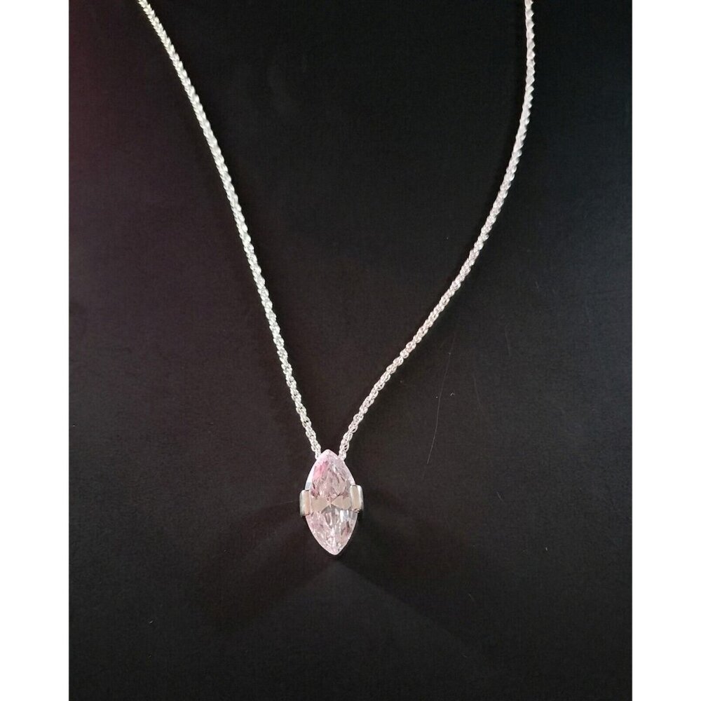 Avon Luminosity Ultra Marquise Cut CZ Necklace Vintage 2003 Cubic Zirconia Chain